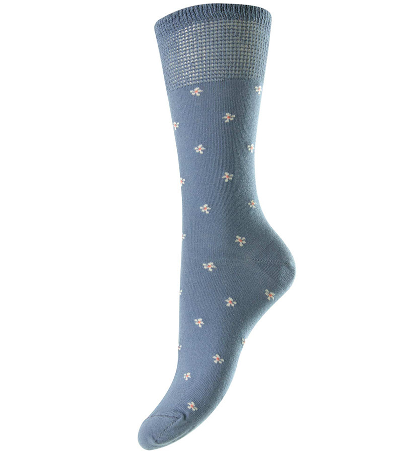 Daisy Cotton Sock - Denim