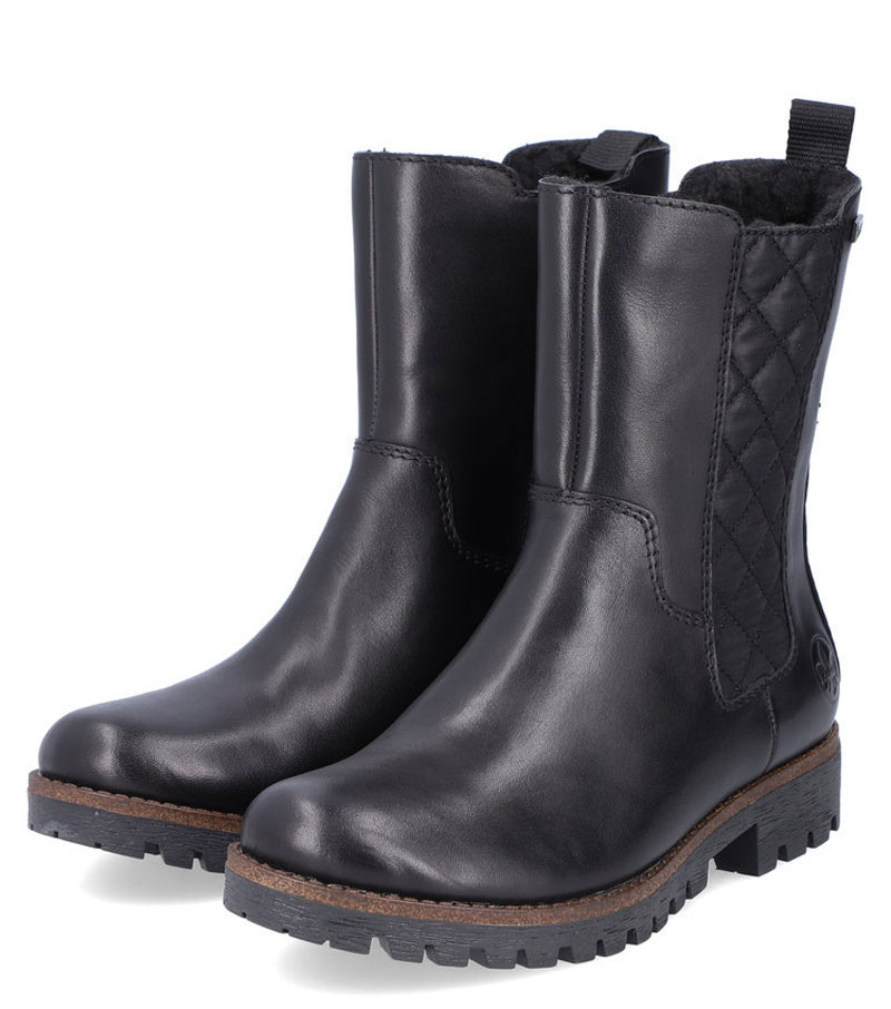 Side Zip Calf Boot - Black