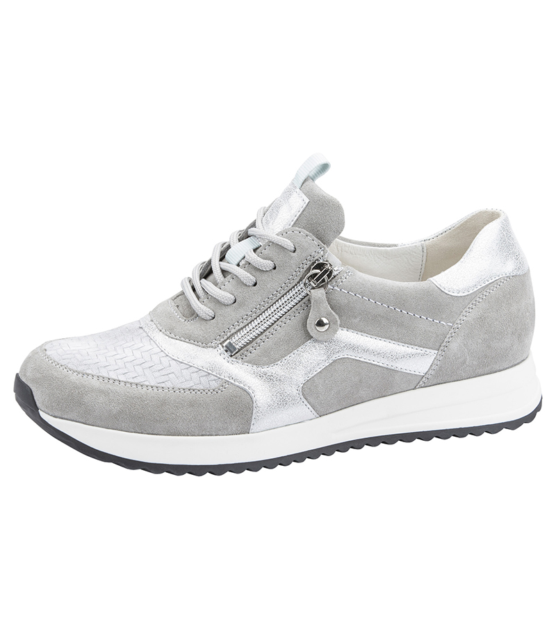 Vicky Woven Trainer - Grey Silver
