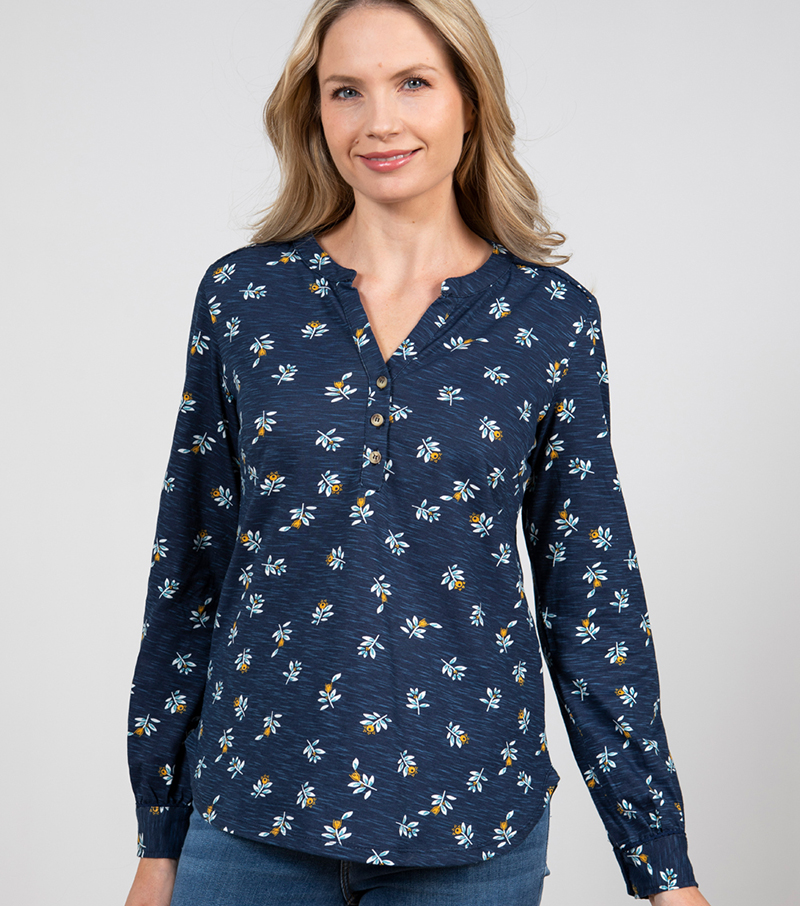 Peony Top - Navy