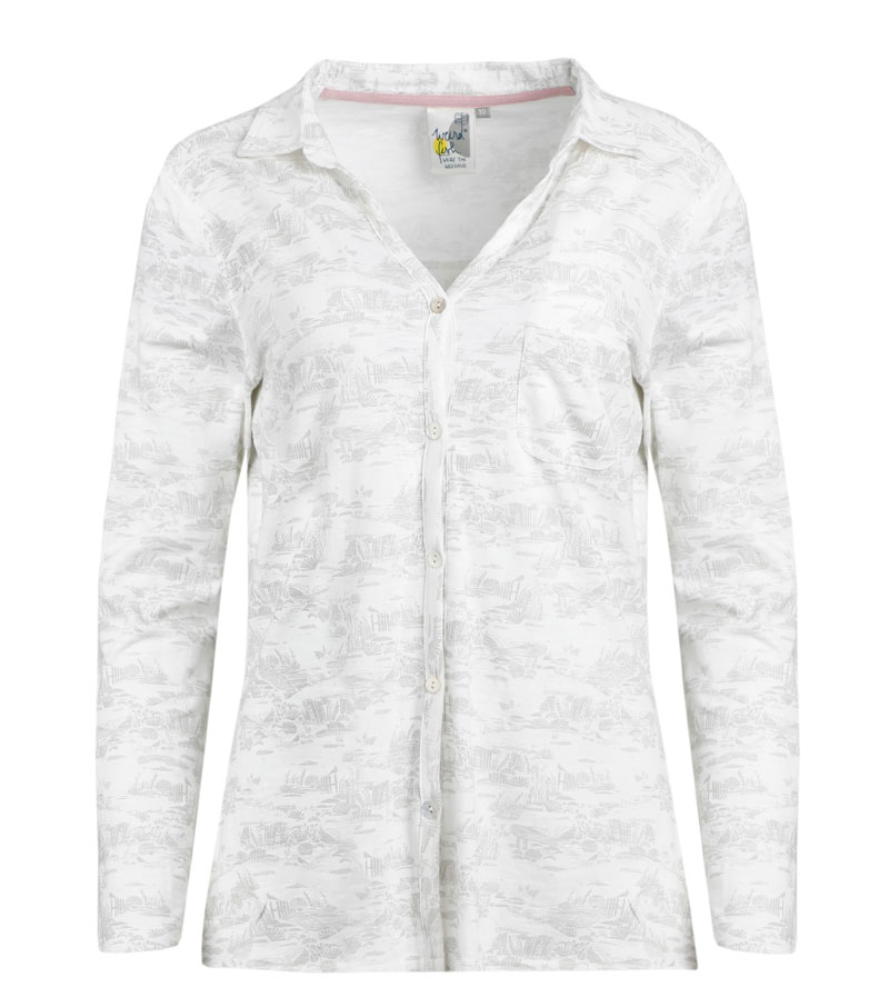 Ginny Organic Printed Shirt - Cream