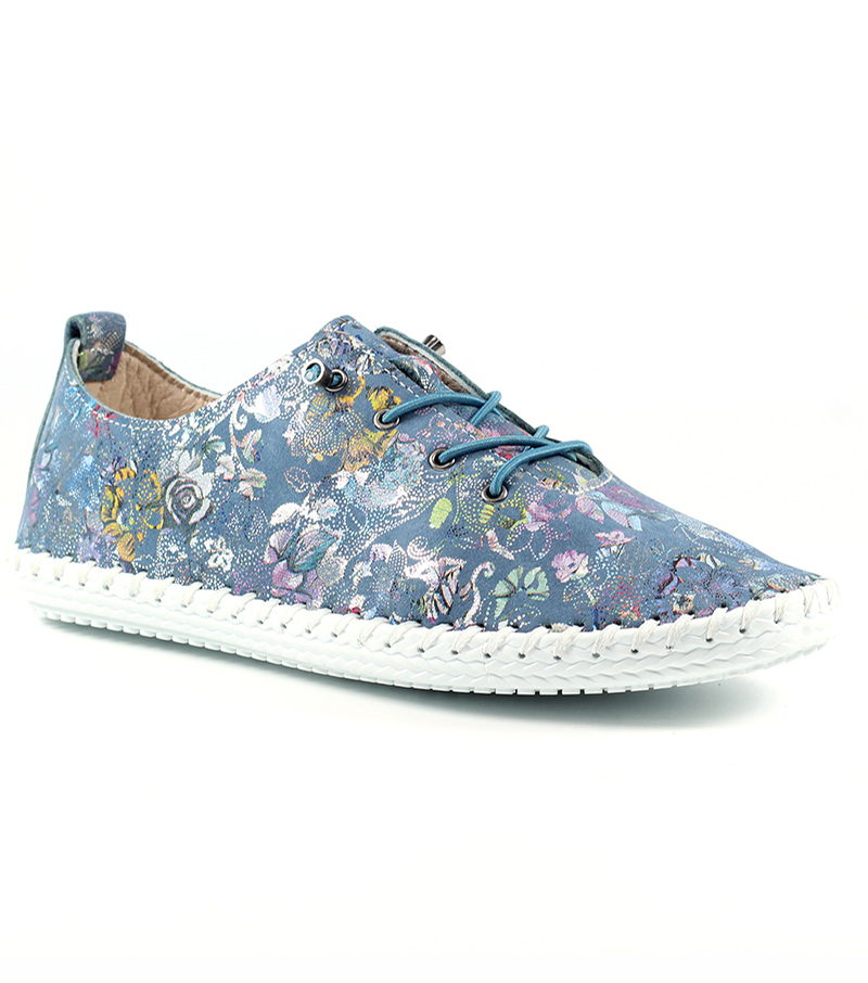 Exbury Floral Shoe - Blue