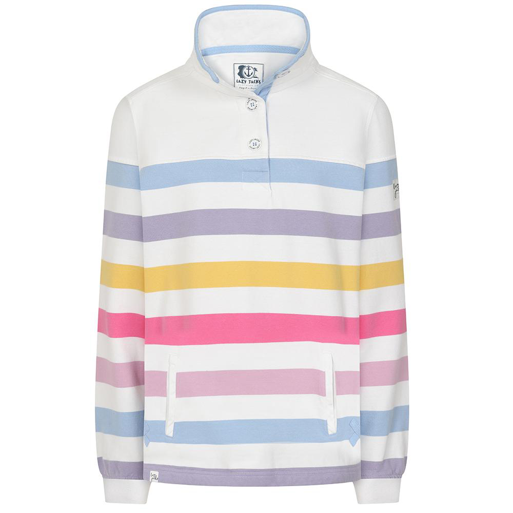 Button Neck Sweatshirt - Pastel
