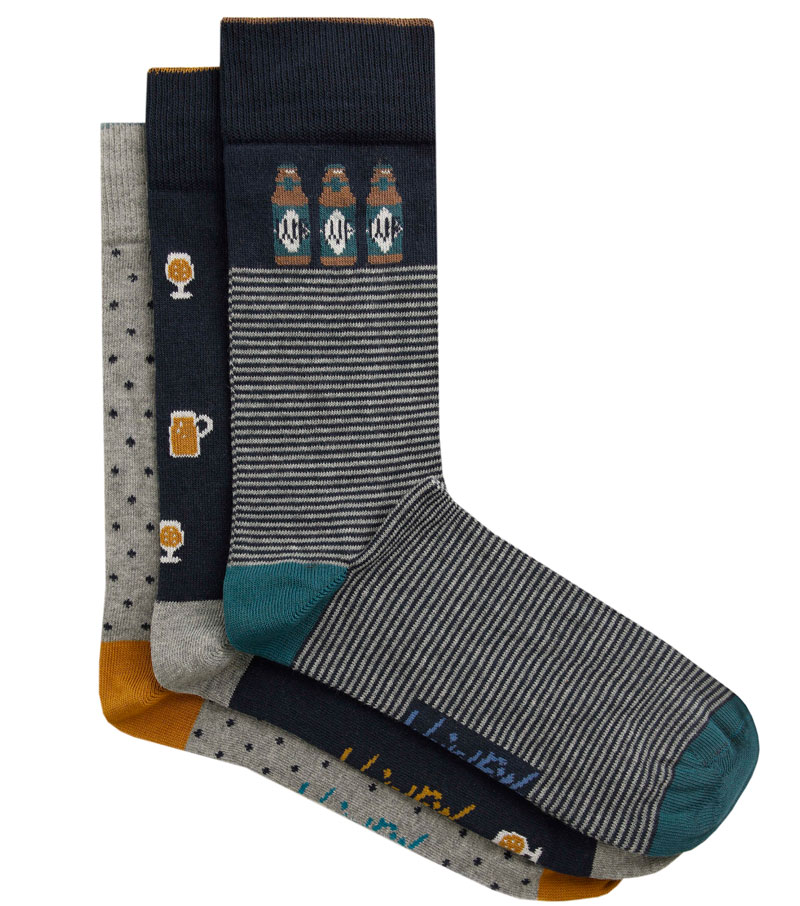 Cullman Branded Sock 3pk - Navy