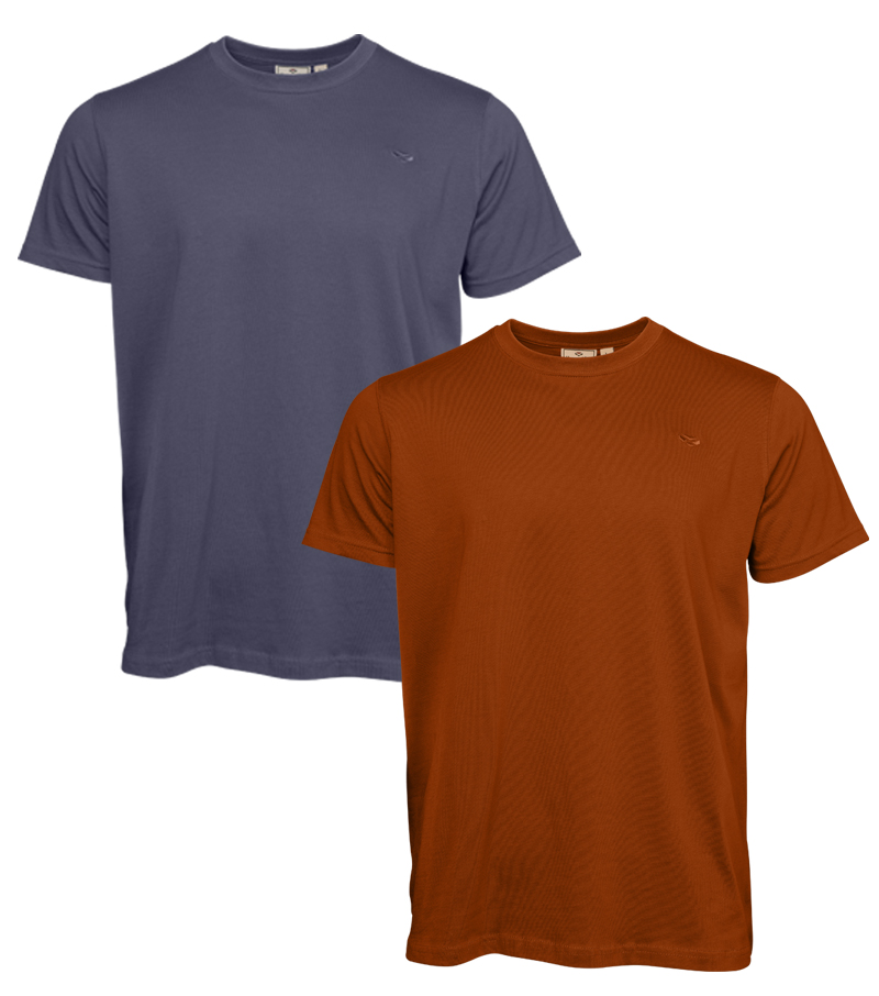 Sandwood Cotton T-Shirts (Twin pack) - Slate Blue/Rust