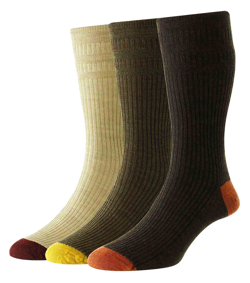 Contrast Wool 3 Pack Softop - Brown Mix