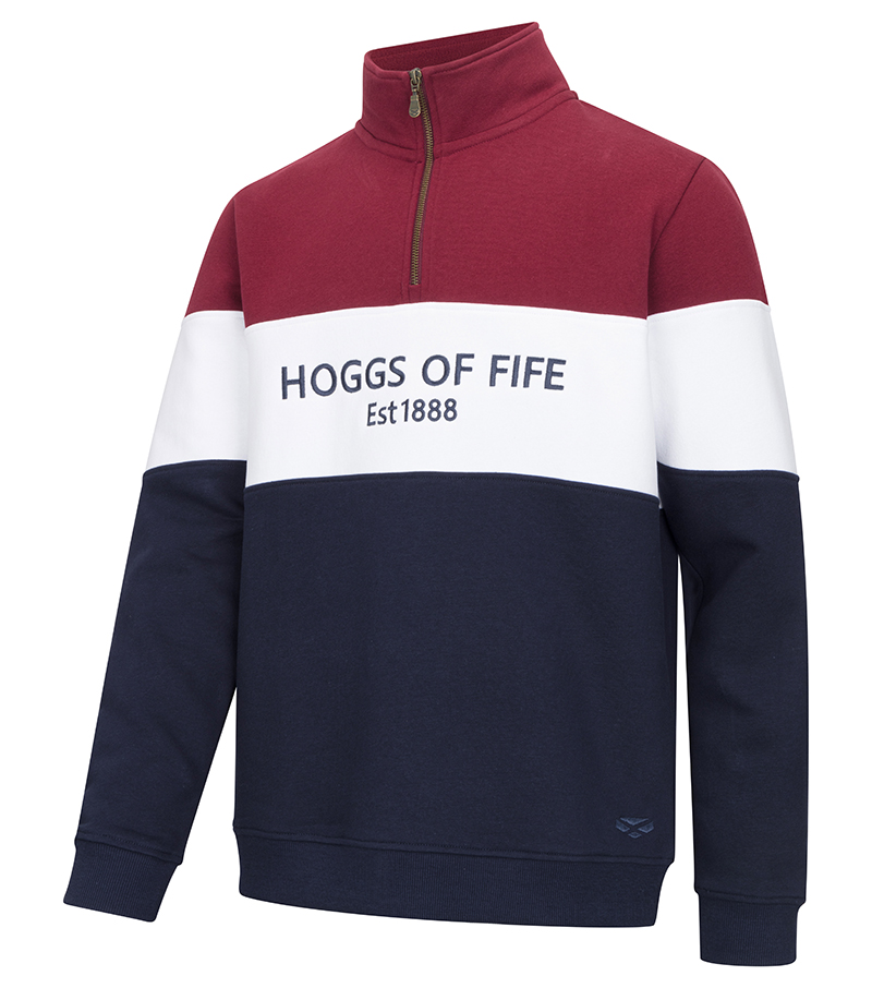 Gents Dumfries 1888 1/4 Zip - Burgundy/White/Navy