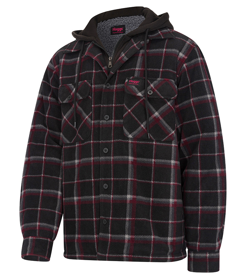 Granite Hooded Work Fleece - Black Check