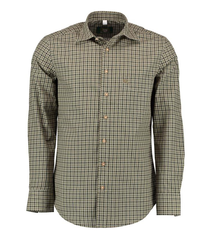 Finn Fine Check Shirt - Dark Green