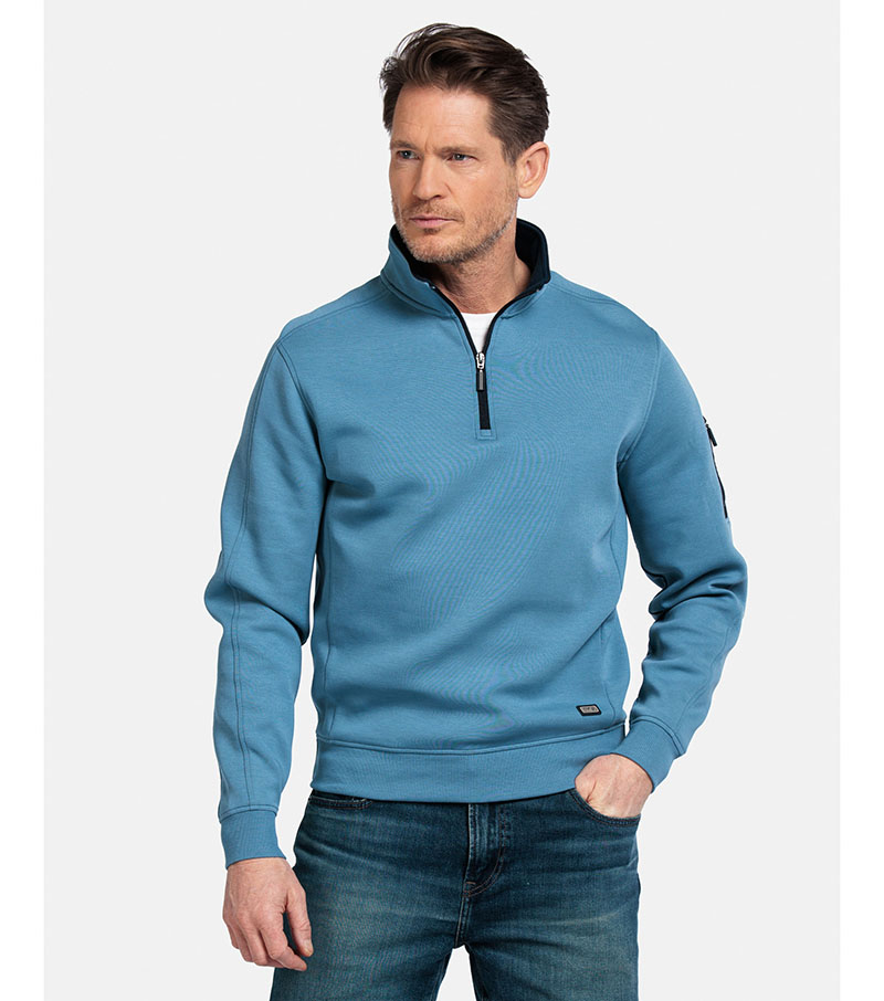 1/2 Zip Sweatshirt - Steel Blue