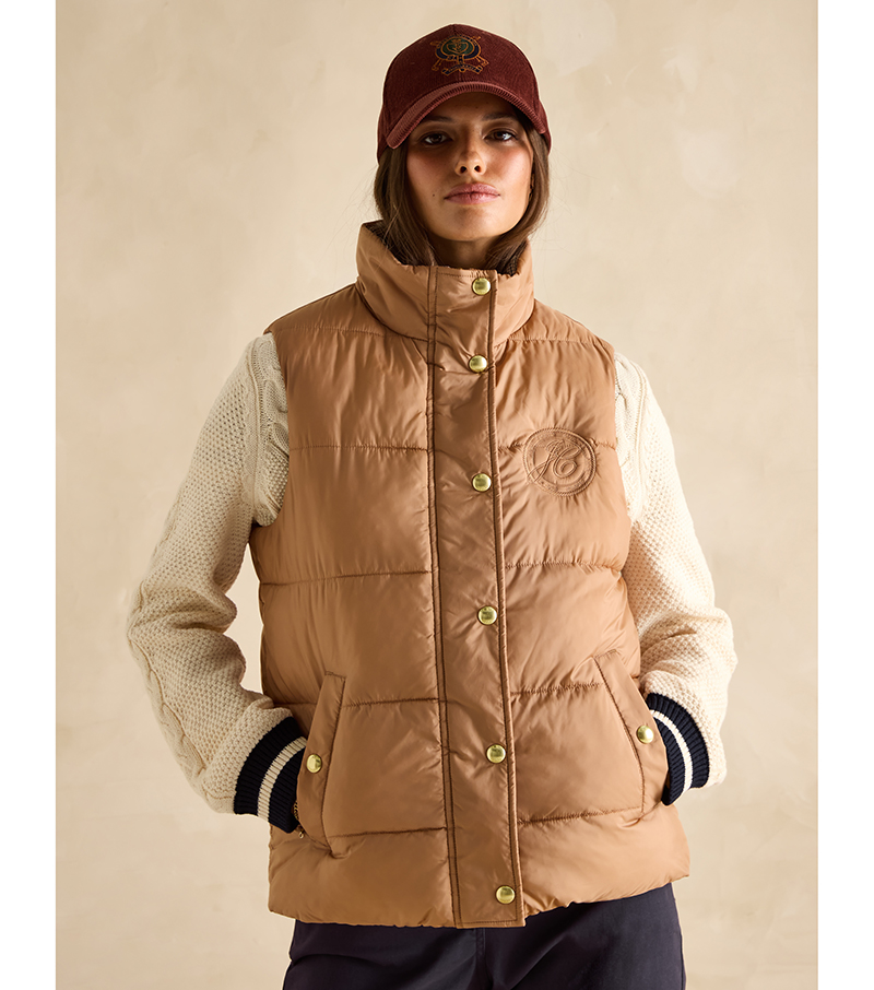 Reversible Fur Gilet - Brown/Cream