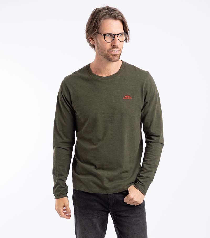 Fins Branded Long Sleeve Tee - Fir Green