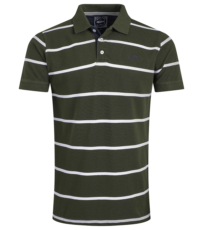 Fabian Striped Polo - Lichen Green