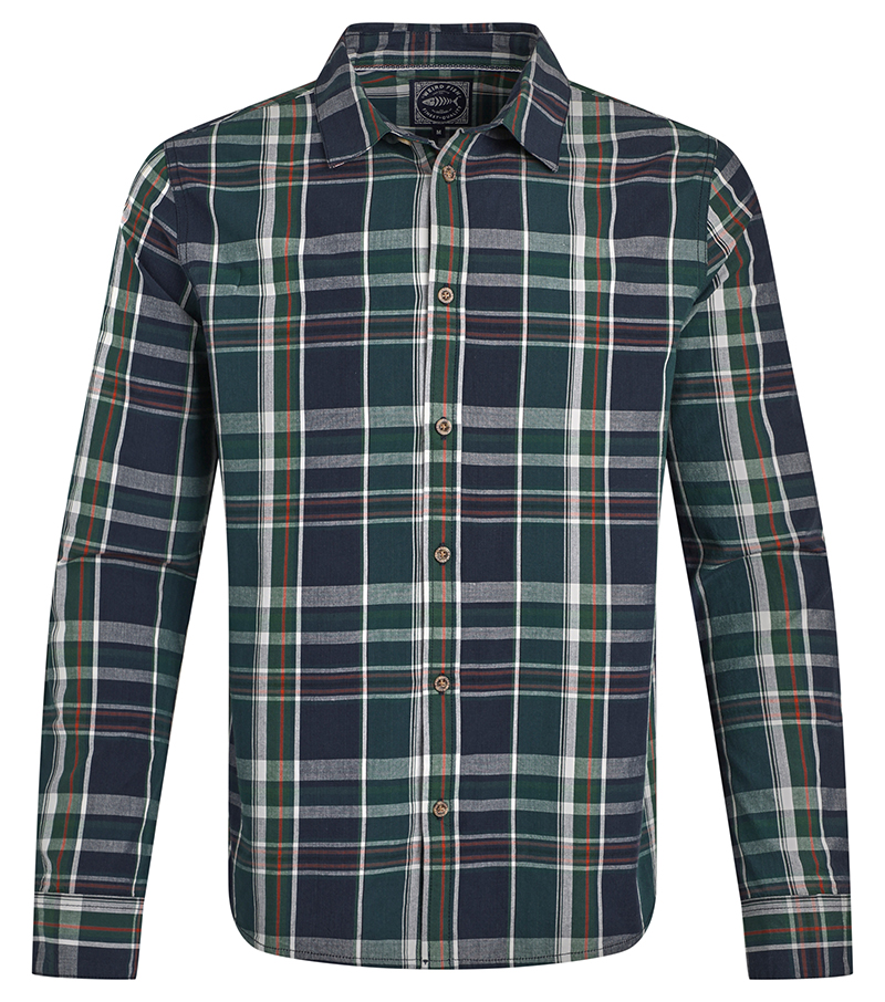 Lando Long Sleeve Check Shirt - Dark Blue