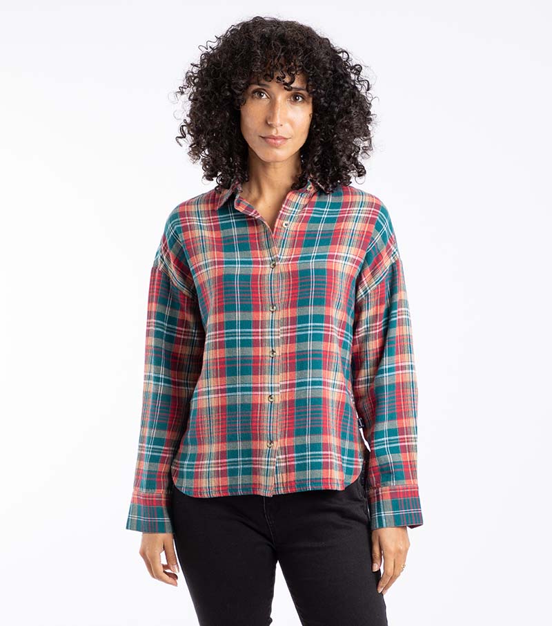 Lynsky Brushed Checked Shirt - Cedar Green