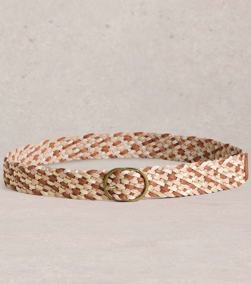 Leather Weave Belt - Mid Tan