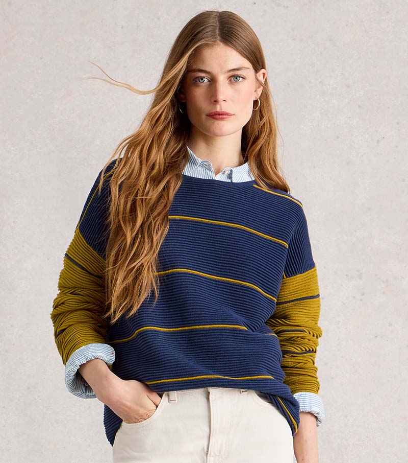Jana Stripe Jumper - Navy Multi