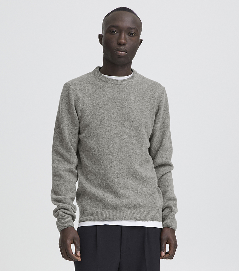 Karl Lambswool Crew Neck Jumper - Monument Melange