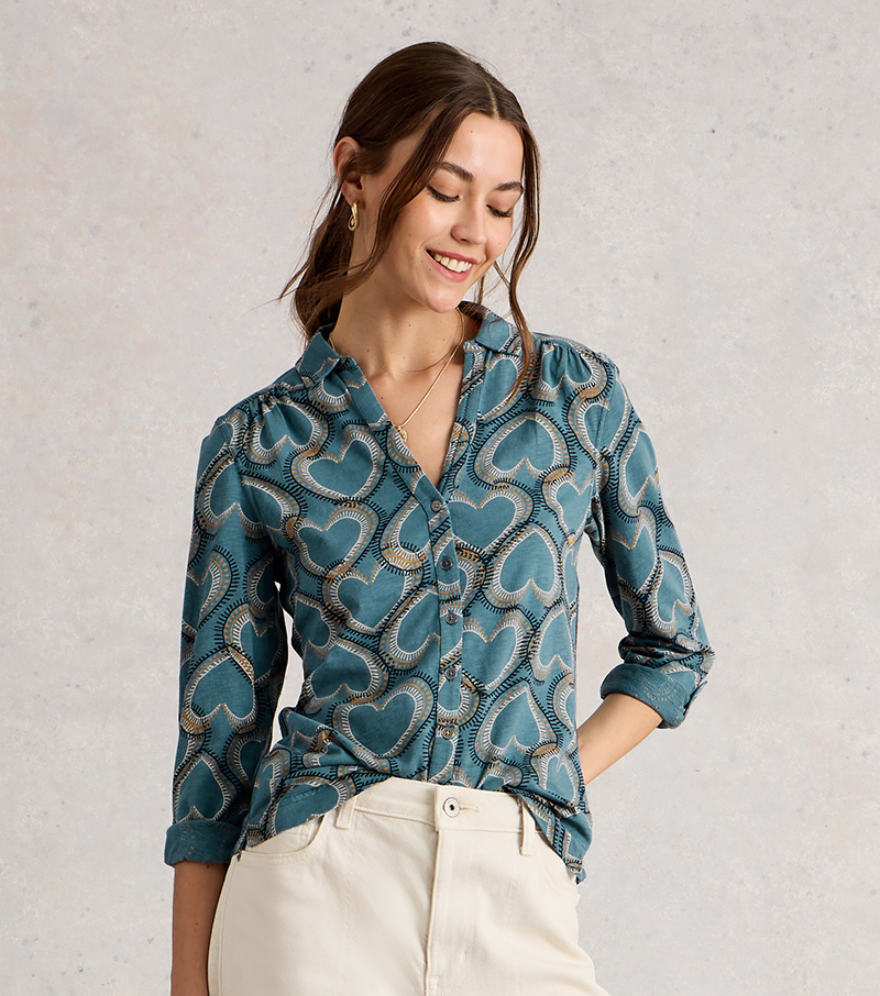 Annie Jersey Shirt - Blue Print