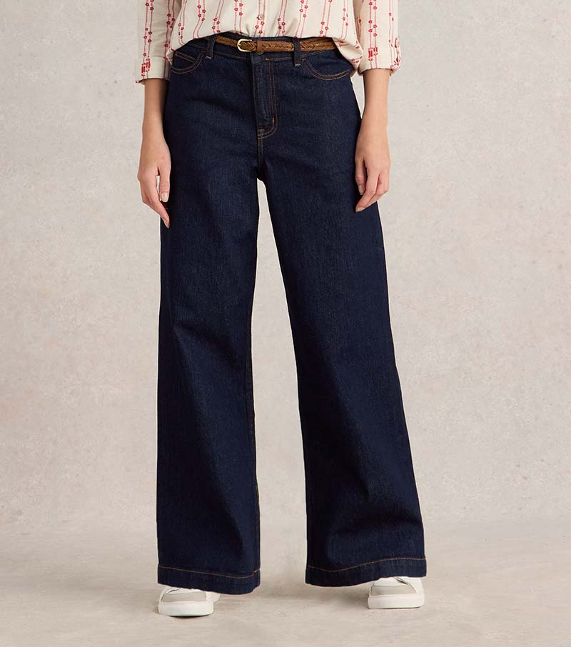 Ayla Wide Leg Jean - Dark Denim