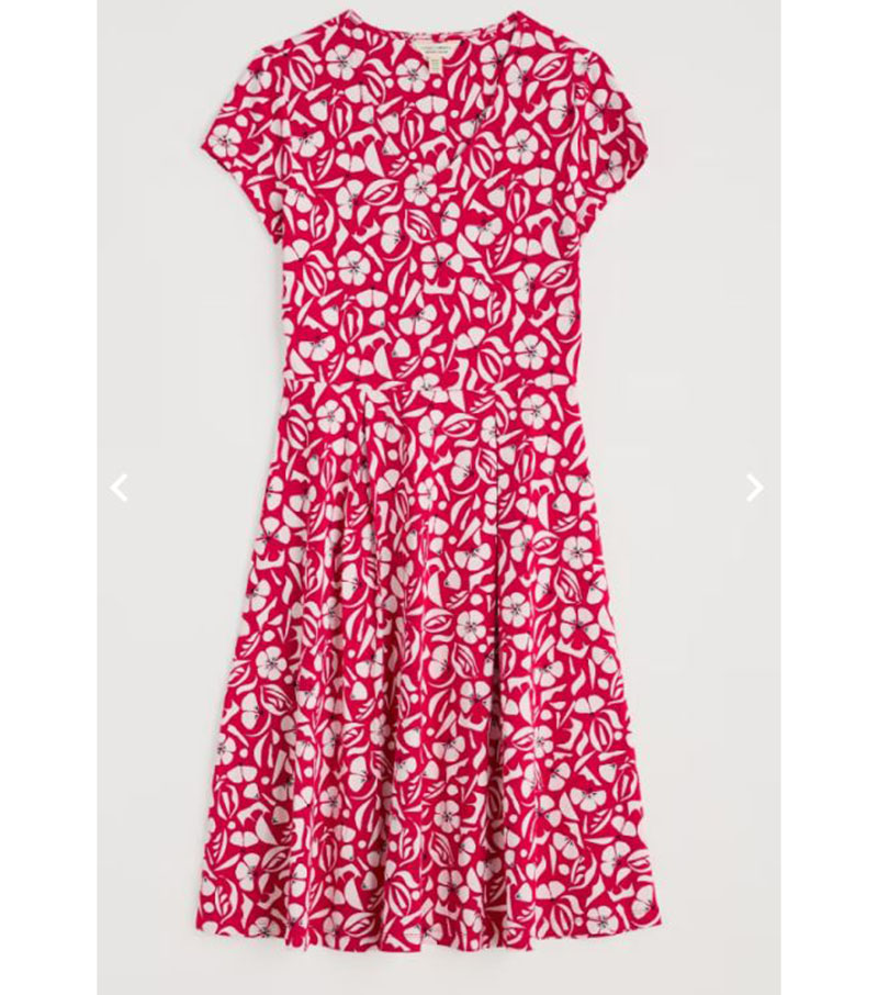 Pier View Dress - Floral Scarlet Chalk