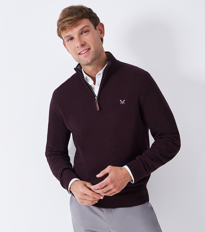 1/2 Zip Jumper - Mahogany