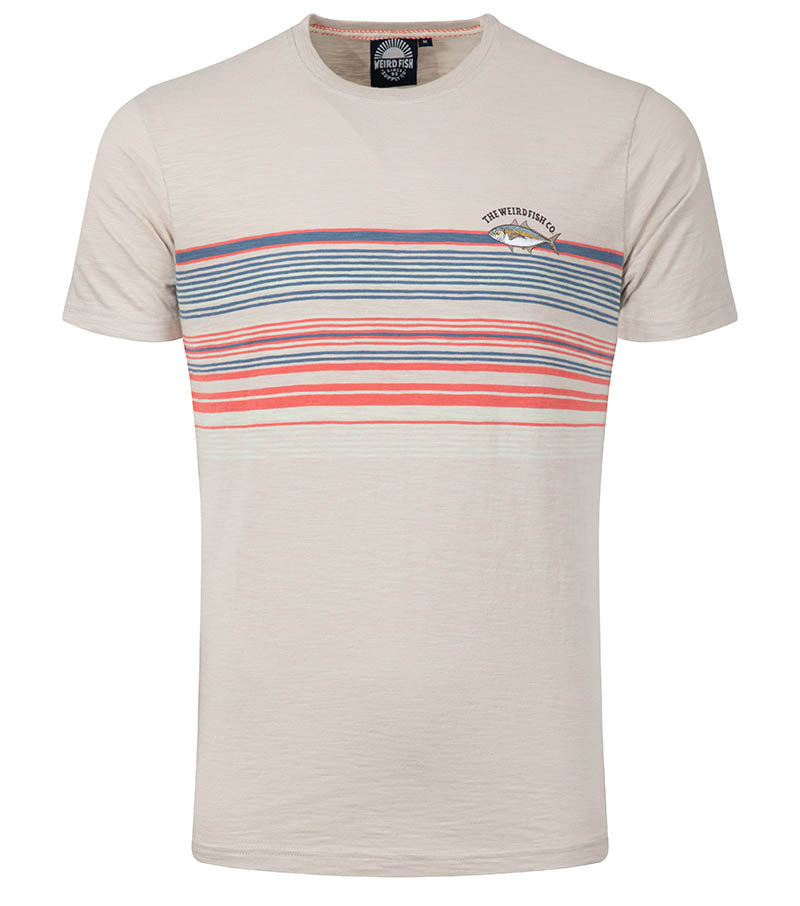 Cody Stripe Printed Tee - Egg Shell
