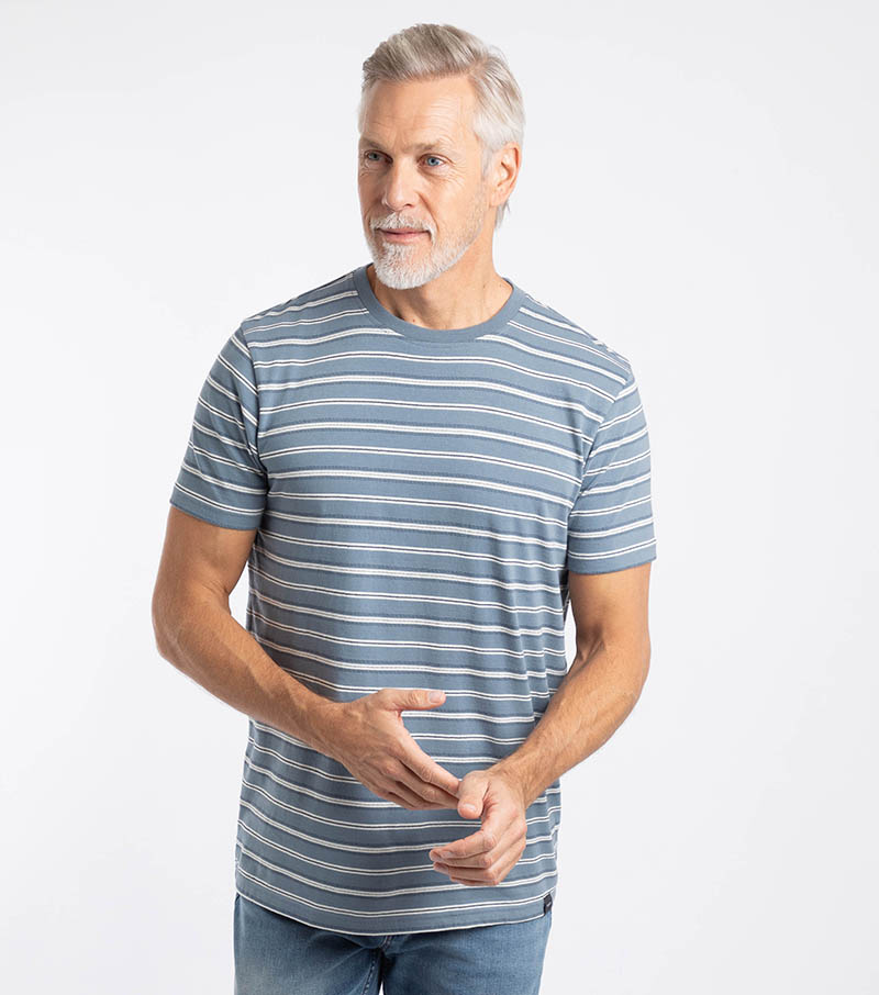 Jefferson Textured Stripe Tee - Blue Mirage