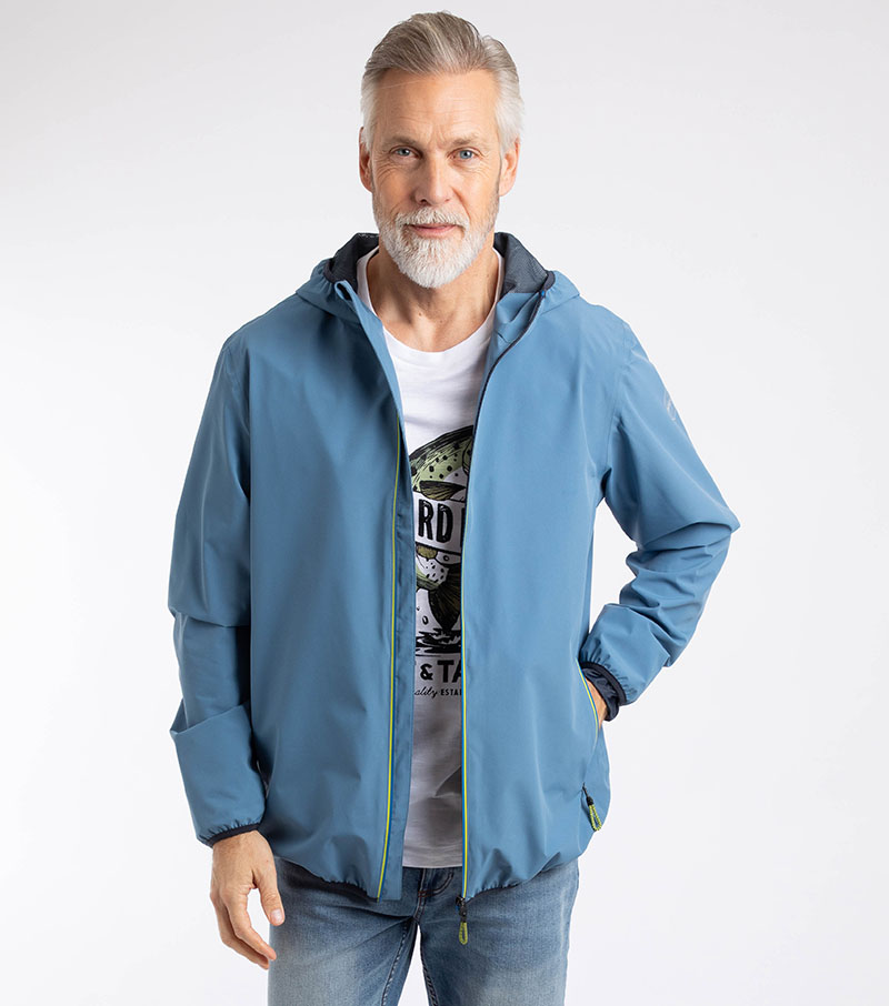 Ferdinand Waterproof Packable Jacket - Washed Blue