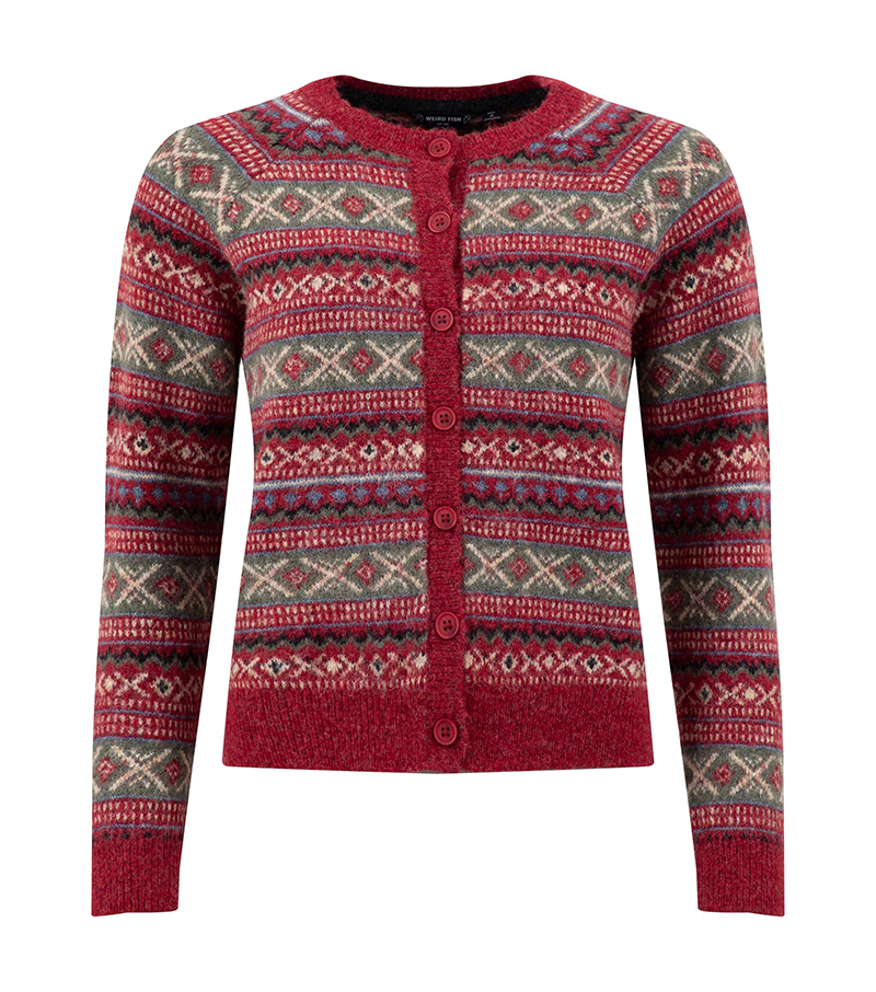 Hollan Fair Isle Cardigan - Rhubarb