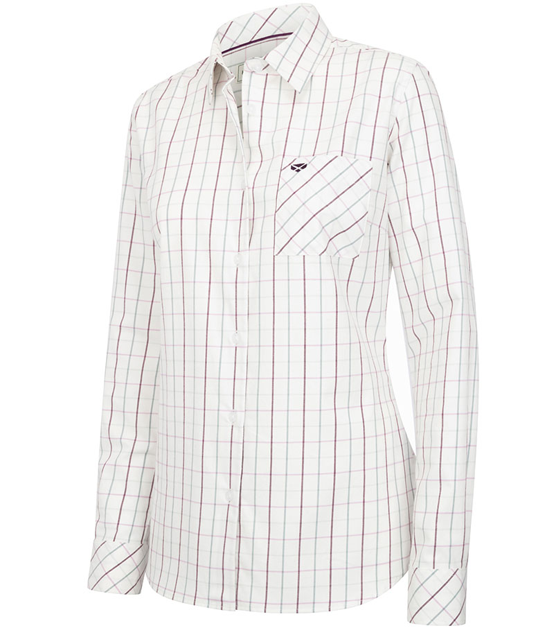 Aberlady Tattersall Shirt - Purple/Mineral Blue Check