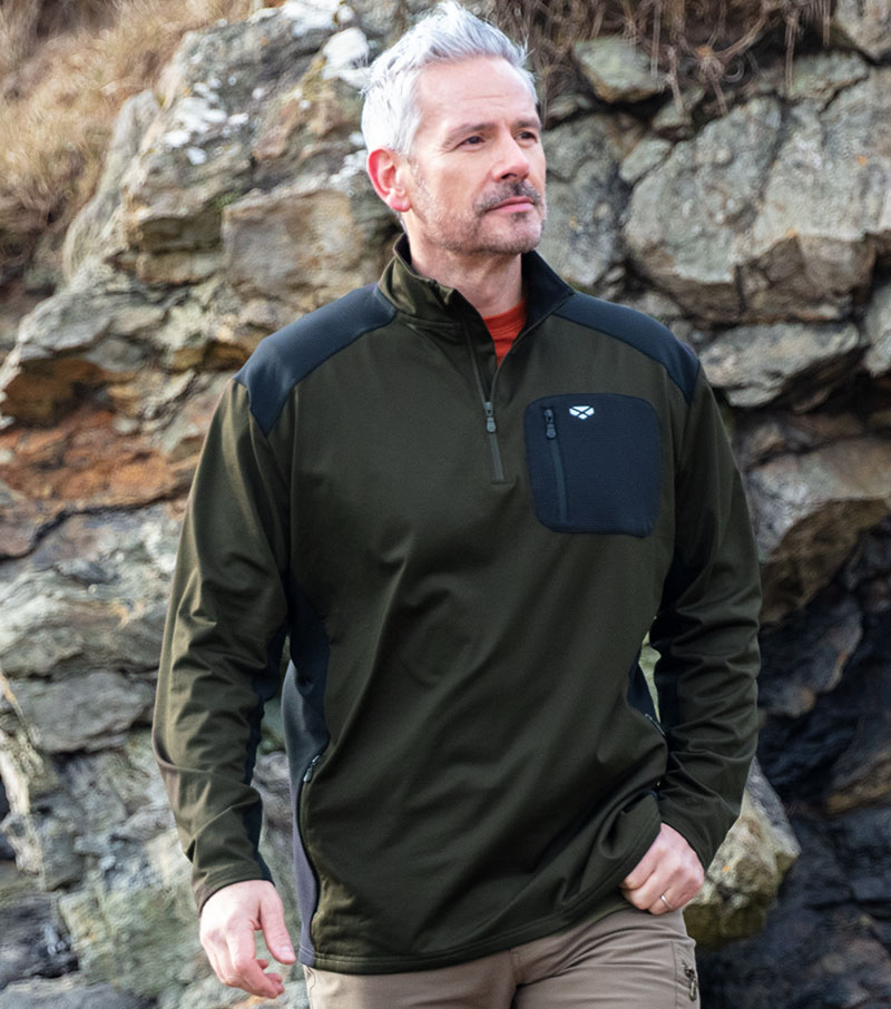 Barra Active 1/4 Zip Top - Green/Black