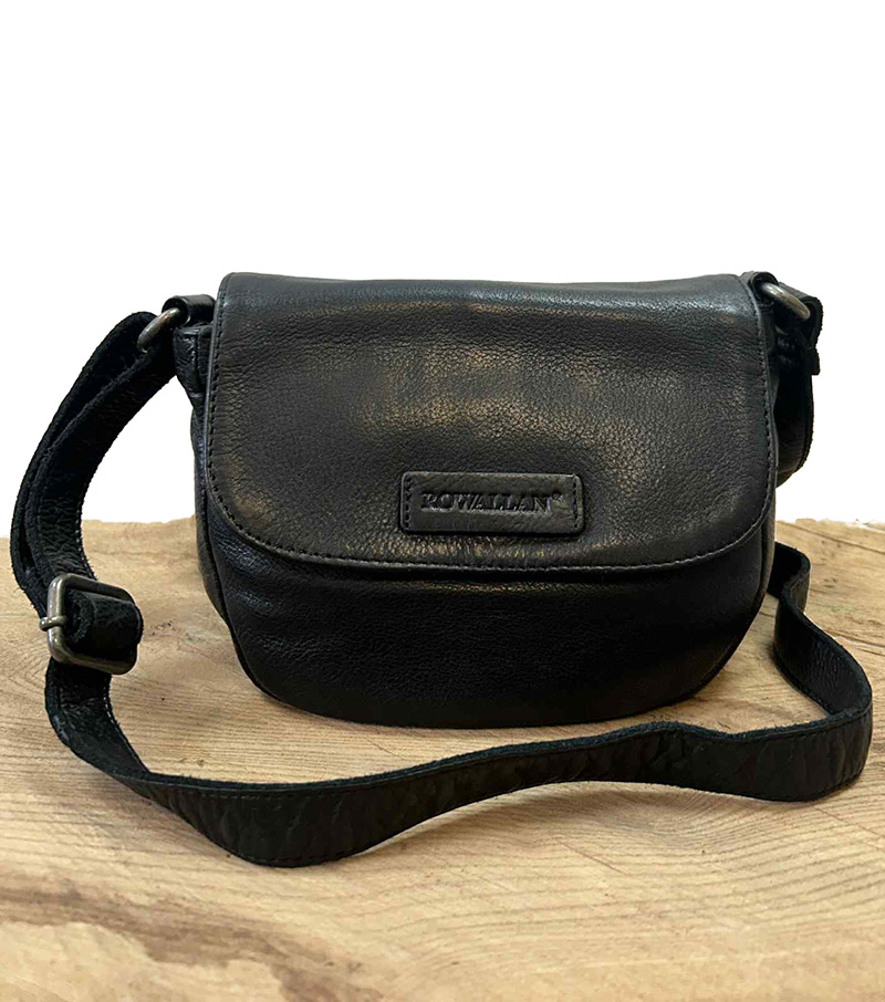 Dupre Rounded Flap Bag - Black