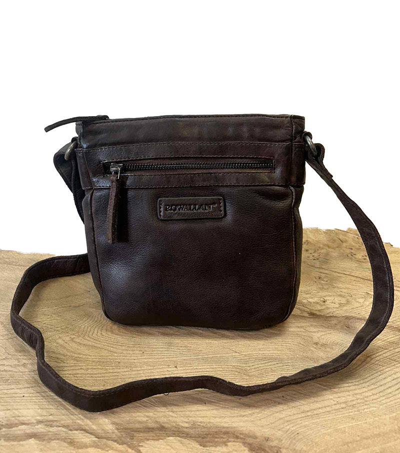 Dupre Top Zip Shoulder Bag - Brown