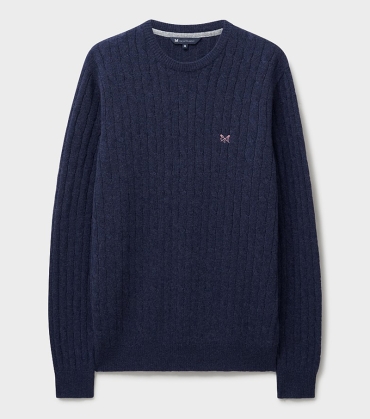 Lambswool Cable Knit Crew Neck