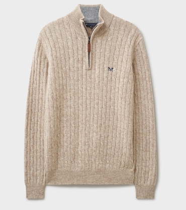 Lambswool Cable 1/2 Zip Jumper