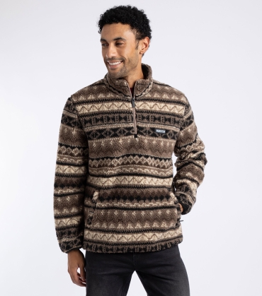 Nash 1/4 Zip Jacquard Borg Fleece