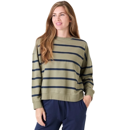 Stripe Crew Neck Sweatshirt