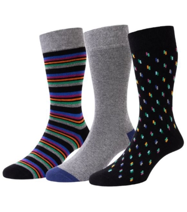 Dash and Stripe Cotton Socks