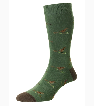 Pheasant and Grouse Motif Cotton Socks