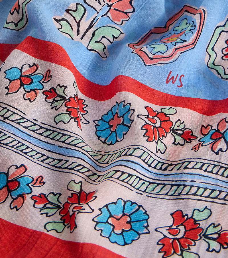 Callie Printed Scarf - Blue Print