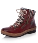 Side Zip Knitted Cuff Boot - Wine