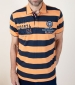 Peter Bold Stripe Polo - Coral Gold