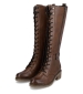Long Lace Up Boot - Chestnut