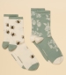 Everyday 2pk Socks - White Green