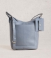Fern Leather Crossbody Bag - Mid Blue