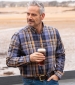 Crail Cotton Shirt - Navy/Gold Check