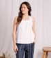 Chelle Organic Square Neck Jersey Vest - White