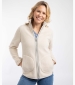 Lucille Lightweight Borg Full Zip Fleece - Ecru