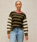 Bea Button Cotton Jumper - Green Multi
